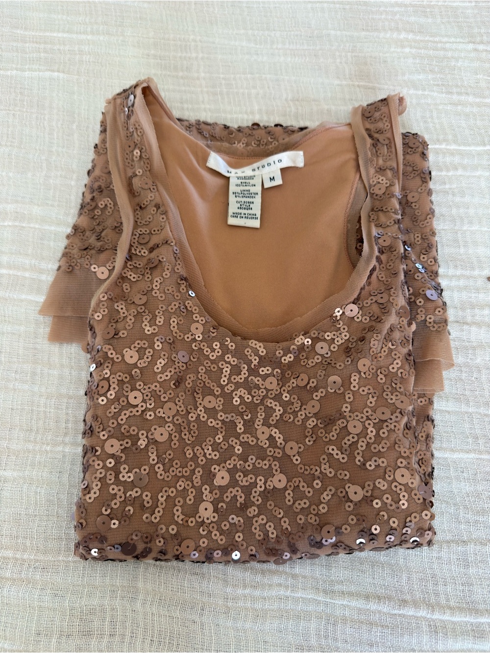 🥂Max Studio Sequin Tank Dress - Rose Gold & Bronze Metallic, Size M✨